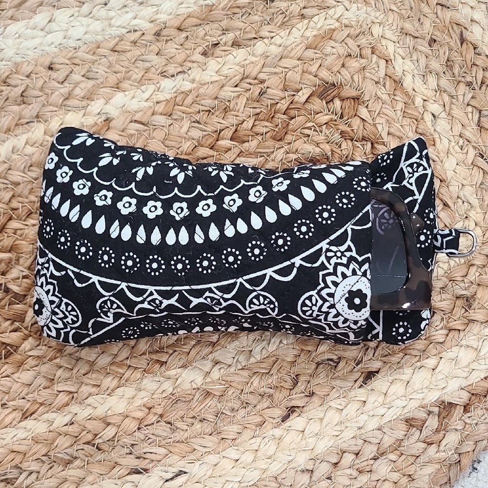 Vera Bradley Black and White Pattern Double Eyeglasses Case